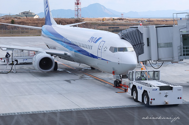 岩国錦帯橋空港に到着したANA B-737