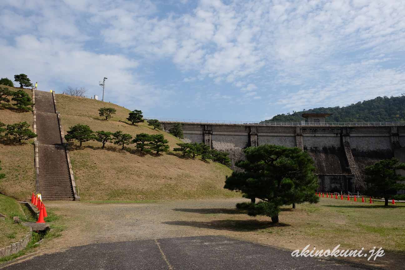 本庄水源地堰堤　堰堤と階段