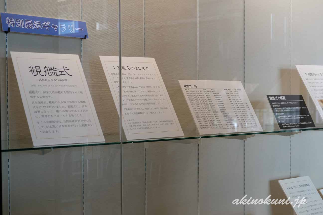 ミニ企画展　観艦式　展示物左上