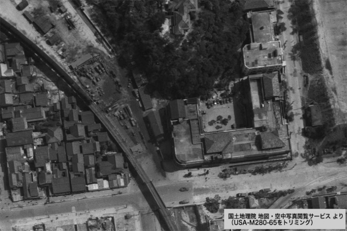 昭和22年に米軍が撮影した空中写真