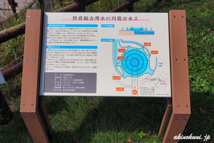"防府総合用水の円筒分水工"の説明