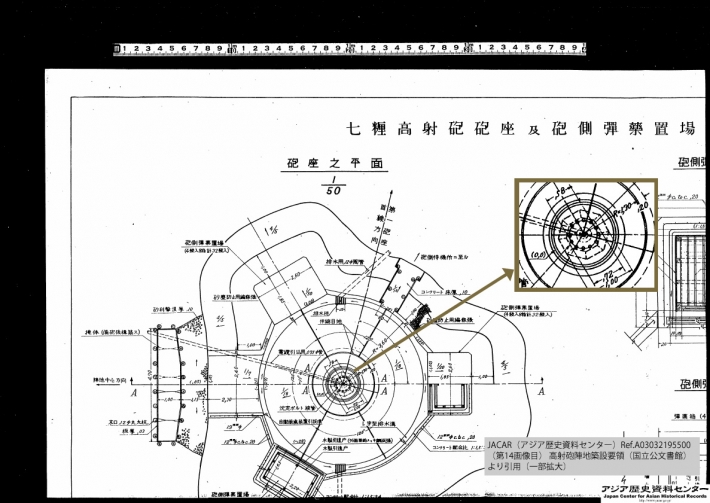 アジア歴史資料センター 高射砲陣地築設要領 より引用